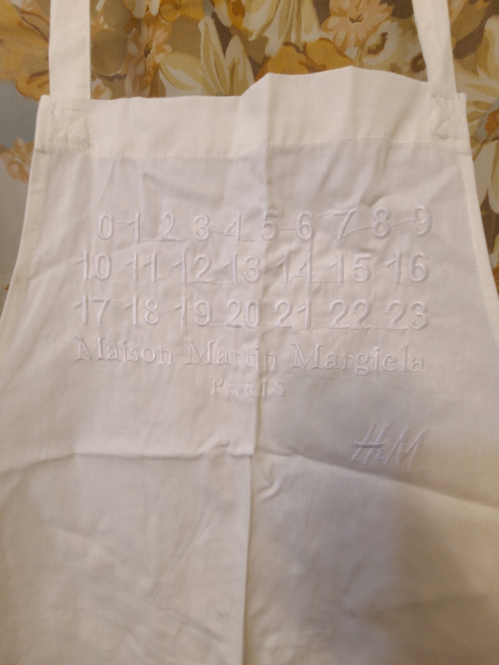 Maison Martin Margiela White Embroidered Logo Apron